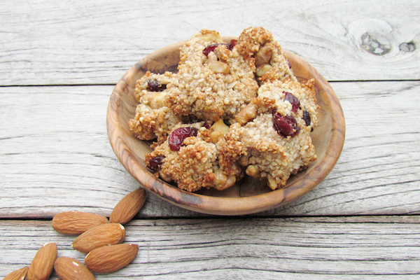 ALMOND, CRANBERRY AND GINGER COOKIES